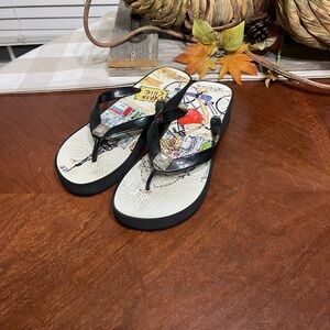 Brighton Jewelled Flip Flops Wedge Sandal Paris Chic